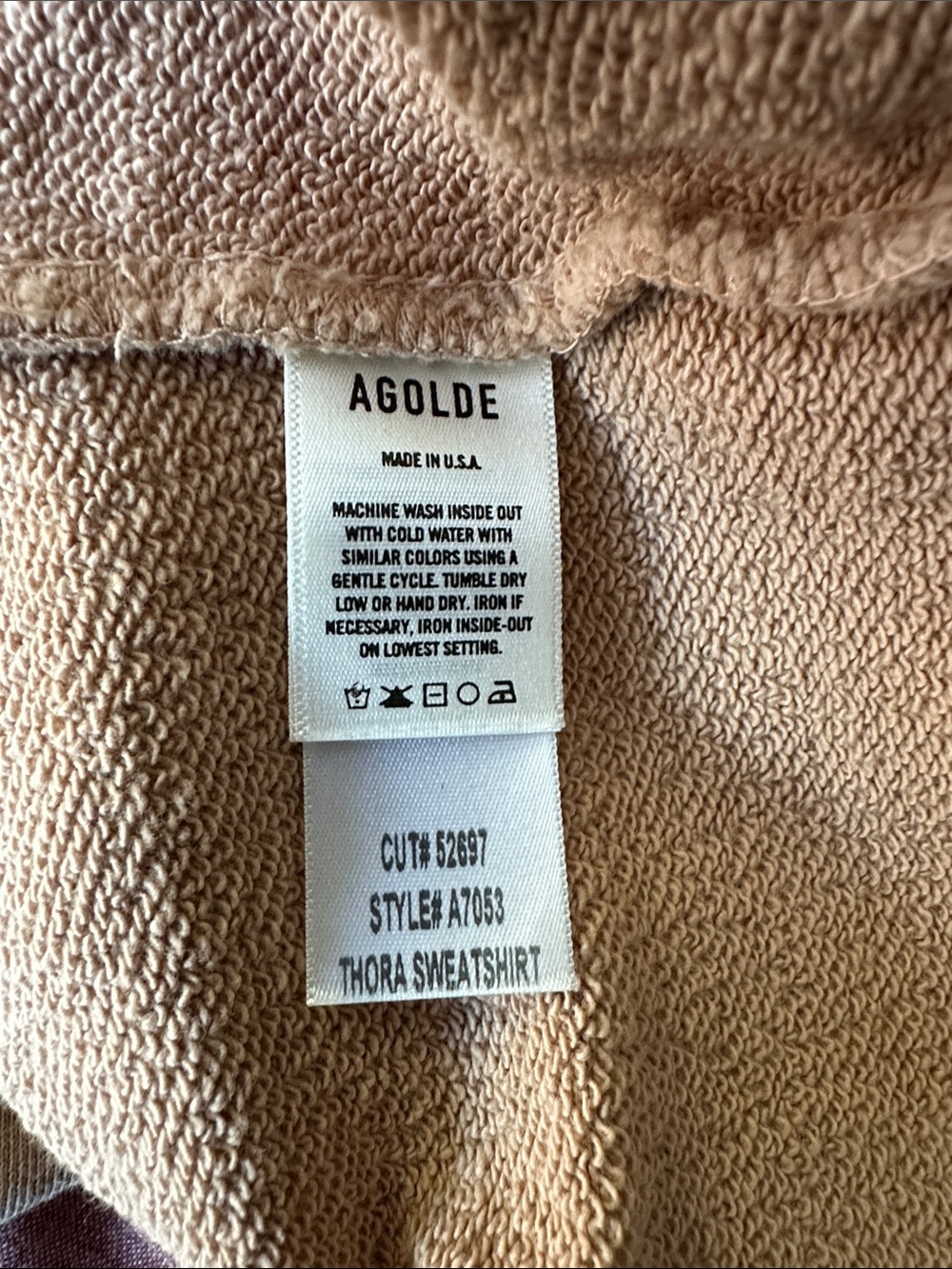 AGOLDE THORA Sweatshirt tan size small - Picture 4 of 6